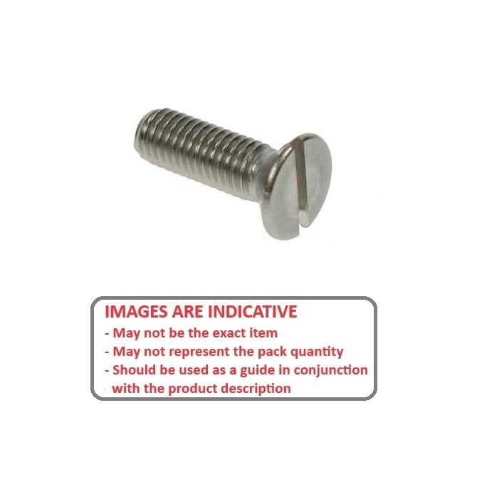 Screw 1/2-12 BSW x 38.1 mm 304 Stainless - Countersunk Slotted - MBA  (Pack of 50)