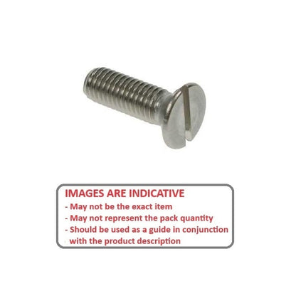 Screw 1/2-12 BSW x 31.80 mm 304 Stainless - Countersunk Slotted - MBA  (Pack of 50)