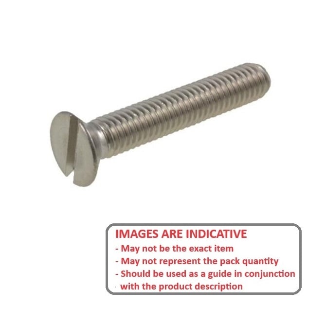 Screw 0-80 UNF x 12.7 mm 304 Stainless - Countersunk Slotted - MBA  (Pack of 45)