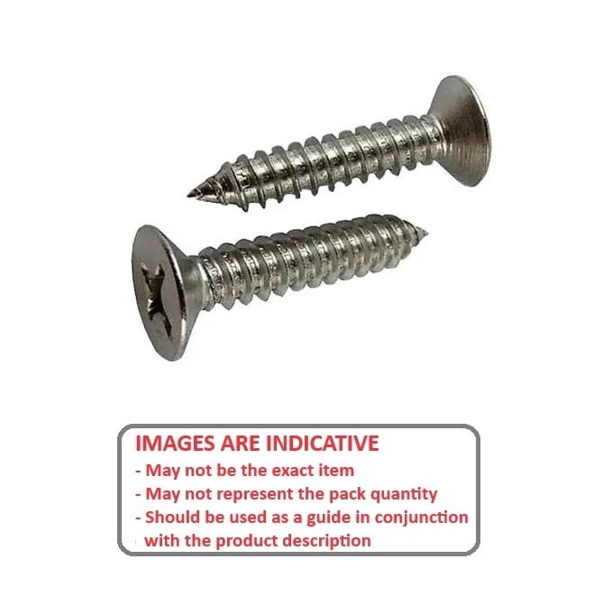 Self Tapping Screw    2.18 x 6.4 mm 316 Stainless - Countersunk Philips - MBA  (Pack of 50)
