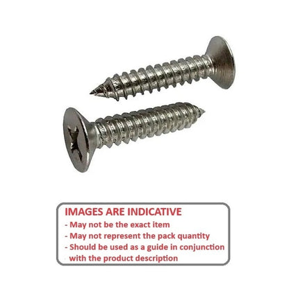Self Tapping Screw    2.85 x 9.5 mm 304 Stainless - Countersunk Philips - MBA  (Pack of 20)