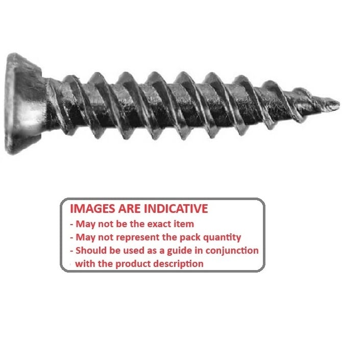 Self Tapping Screw    4.76 x 19.1 mm 304 Stainless - Countersunk Philips Undercut Head - MBA  (Pack of 100)