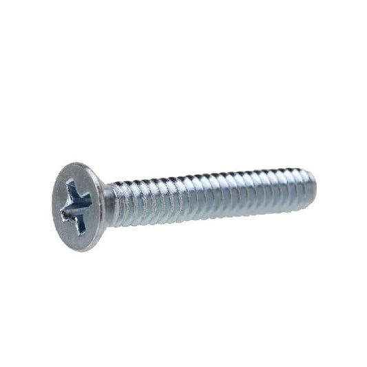 Screw 1/4-20 BSW x 25.4 mm Zinc Plated Steel - Countersunk Philips - MBA  (Pack of 50)