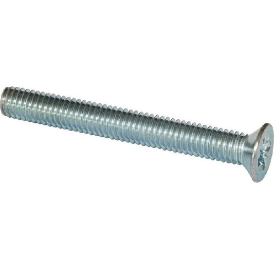 Screw    M6 x 45 mm  -  Zinc Plated Steel - Countersunk Philips - MBA  (Pack of 50)