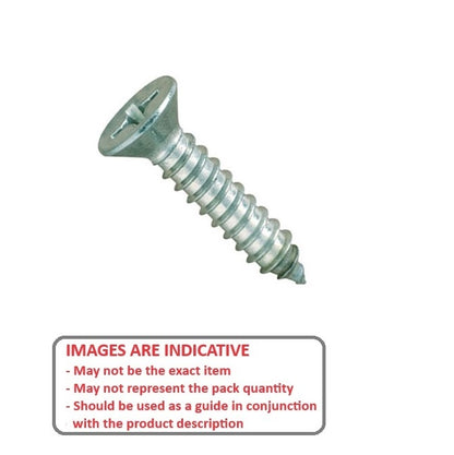 Self Tapping Screw    6.35 x 12.7 mm Zinc Plated Steel - Countersunk Philips - MBA  (Pack of 100)