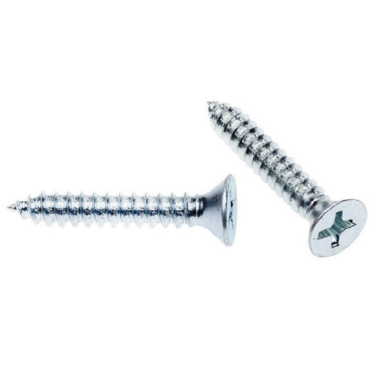 Self Tapping Screw    6.35 x 15.9 mm Zinc Plated Steel - Countersunk Philips - MBA  (Pack of 100)