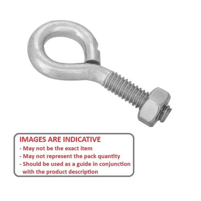 Eye Bolt    1/4-20 UNC x 6.35 mm Eye x 53.975 x 22.225 mm  - Bent Stainless - MBA  (Pack of 1)