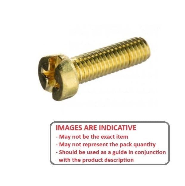Screw    M4 x 25 mm Brass - Fillister Head Philips - MBA  (Pack of 100)