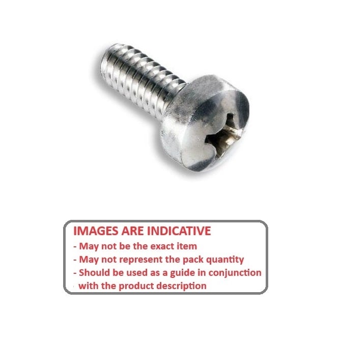 Screw    6-32 UNC x 7.9 mm 304 Stainless - Fillister Head Philips - MBA  (Pack of 70)