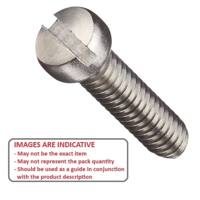Screw    M4 x 10 mm 304 Stainless - Fillister Head Slotted - MBA  (Pack of 35)