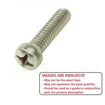 Screw    M6 x 25 mm Zinc Plated Steel - Fillister Head Philips - MBA  (Pack of 50)