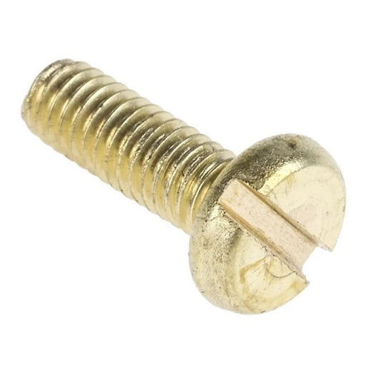Screw    M10 x 25 mm  -  Brass - Pan Head Slotted - MBA  (Pack of 50)