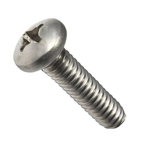 Screw 8-32 UNC x 25.4 mm 304 Stainless - Pan Head Philips - MBA  (Pack of 100)