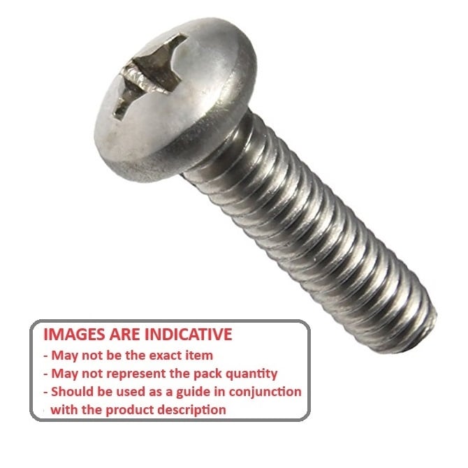 Screw    M2.5 x 10 mm  -  304 Stainless - Pan Head Philips - MBA  (Pack of 10)