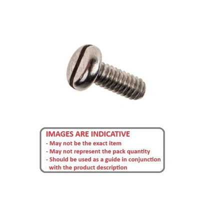 Screw    M4 x 10 mm  -  303 Stainless - Pan Head Slotted - MBA  (Pack of 45)