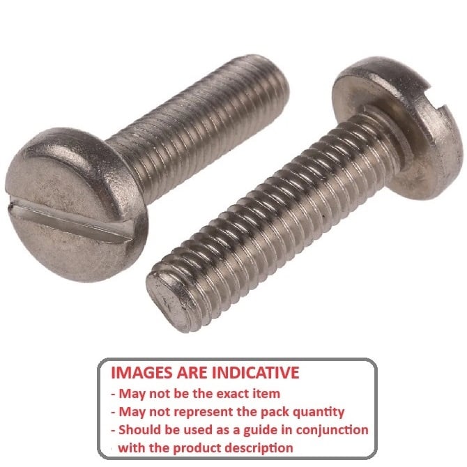 Screw    M4 x 16 mm  -  303 Stainless - Pan Head Slotted - MBA  (Pack of 20)