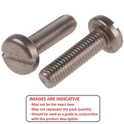 Screw    M2.5 x 8 mm  -  303 Stainless - Pan Head Slotted - MBA  (Pack of 4)