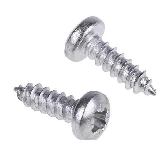 Self Tapping Screw    6.35 x 12.70 mm  -  304 Stainless - Pan Head Philips - MBA  (Pack of 100)