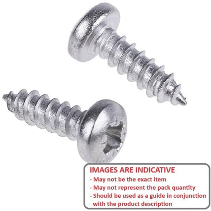 Self Tapping Screw    4.76 x 9.50 mm 316 Stainless - Pan Head Philips - MBA  (Pack of 100)