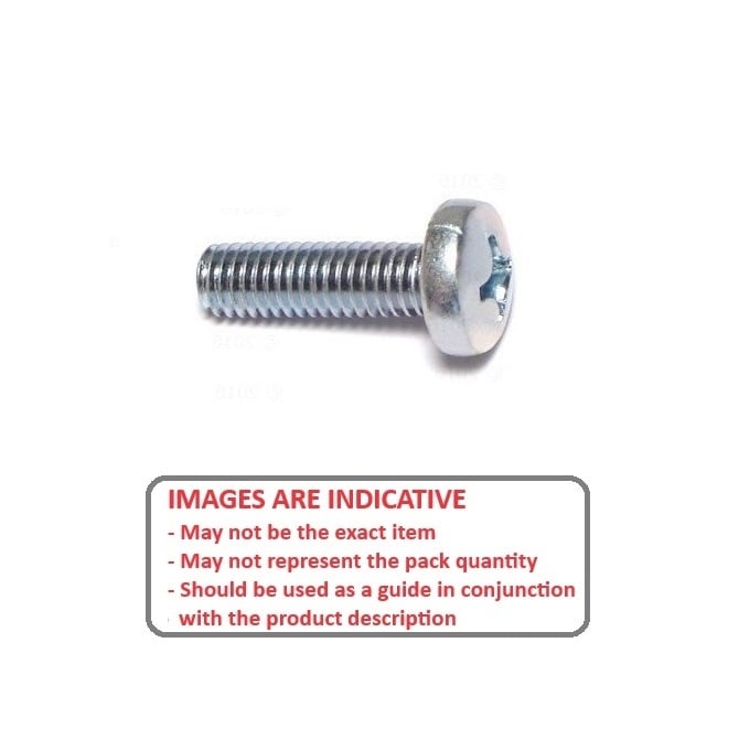 Screw    M1.6 x 4 mm  -  Zinc Plated Steel - Pan Head Philips - MBA  (Pack of 5)