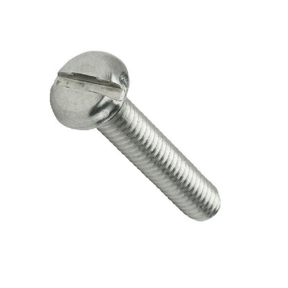 Screw    M6 x 35 mm  -  Zinc Plated Steel - Pan Head Slotted - MBA  (Pack of 50)