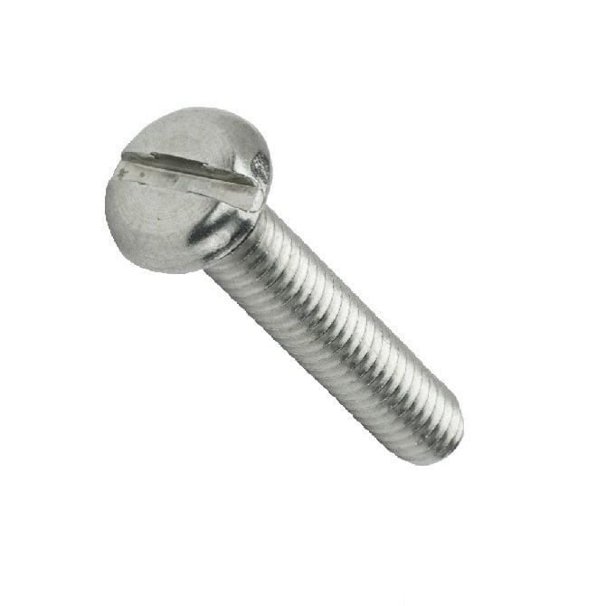 Screw    M6 x 30 mm  -  Zinc Plated Steel - Pan Head Slotted - MBA  (Pack of 100)