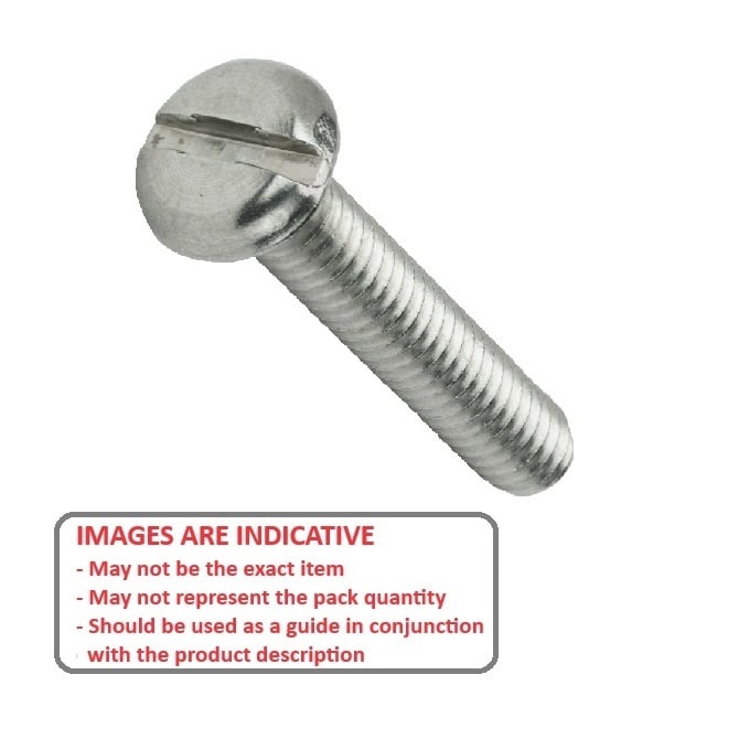 Screw    M4 x 35 mm  -  Zinc Plated Steel - Pan Head Slotted - MBA  (Pack of 100)