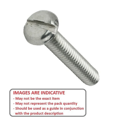 Screw    M6 x 20 mm  -  Zinc Plated Steel - Pan Head Slotted - MBA  (Pack of 100)
