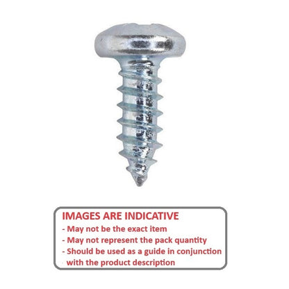 Self Tapping Screw    6.35 x 12.7 mm Zinc Plated Steel - Pan Head Philips - MBA  (Pack of 100)