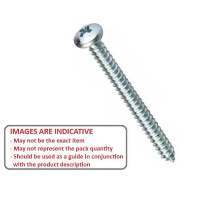 Self Tapping Screw    4.17 x 38.1 mm Zinc Plated Steel - Pan Head Philips - MBA  (Pack of 100)