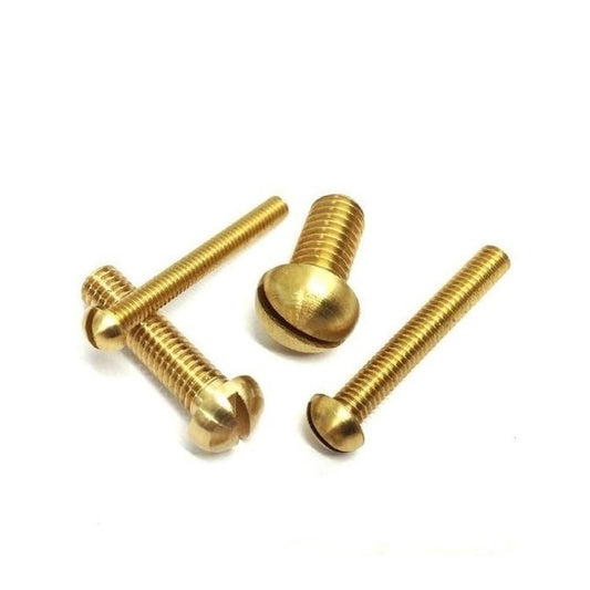 Screw 0-80 UNF x 6.3 mm Brass - Round Head Slotted - MBA  (Pack of 50)
