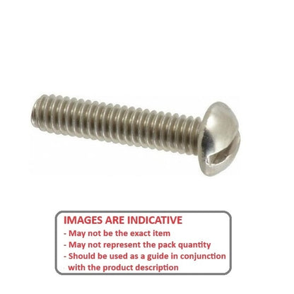 Screw 0-80 UNF x 12.7 mm 304 Stainless - Round Head Slotted - MBA  (Pack of 20)