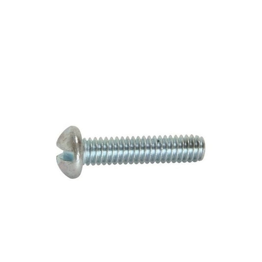 Screw 3/16-24 BSW x 6.4 mm Zinc Plated Steel - Round Head Slotted - MBA  (Pack of 10)