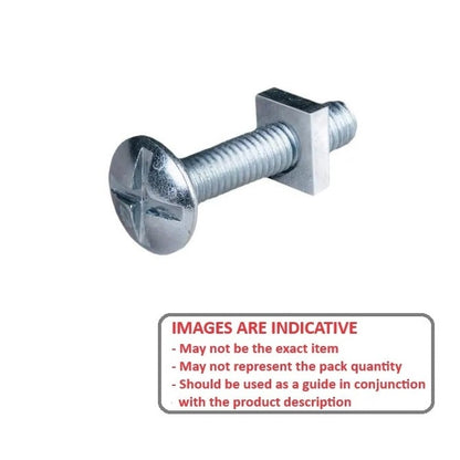 Screw    M6 x 12 mm  -  Zinc Plated Steel - Roof Bolt - MBA  (Pack of 100)