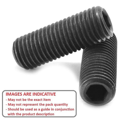 Socket Set Grub Screw M8 Fine x 15 mm Hardened Steel GD14.9 - Cup Point DIN916 - MBA  (Pack of 100)