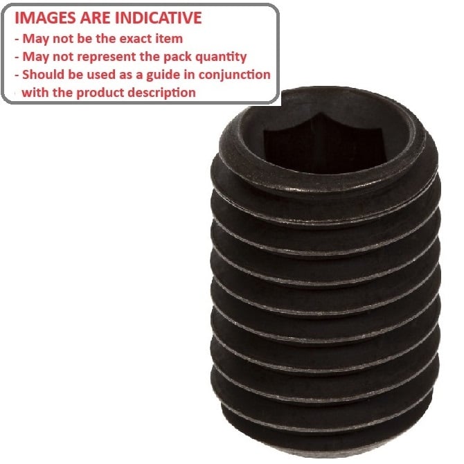 Socket Set Grub Screw    M3 x 6 mm Hardened Carbon Steel - Flat Tip - Fixed - DIN913 - DIN913 - MBA  (Pack of 5)