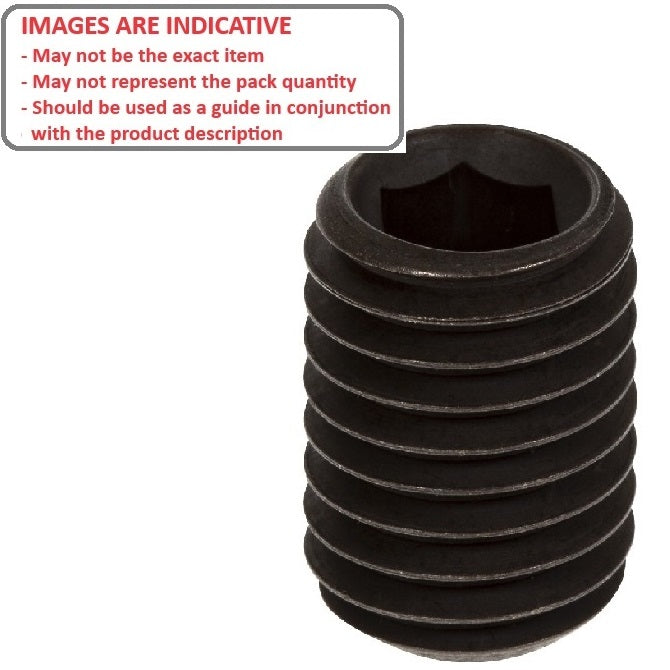 Socket Set Grub Screw    M12 x 40 mm Hardened Carbon Steel - Flat Tip - Fixed - DIN913 - DIN913 - MBA  (Pack of 50)