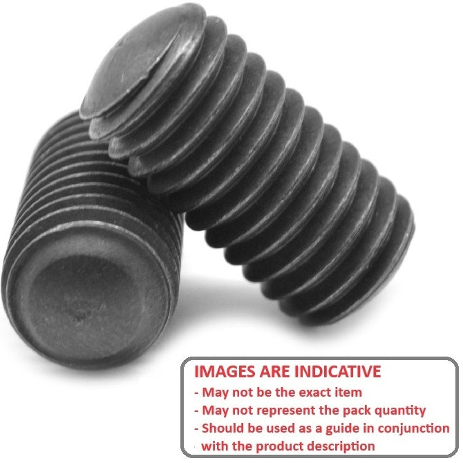 Socket Set Grub Screw 1/4-20 UNC x 9.5 Hardened Carbon Steel - Oval Tip - MBA  (Pack of 100)