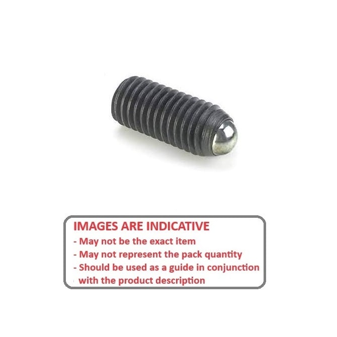 Socket Set Grub Screw    M10 x 11.4 mm Carbon Steel - Rolling Ball Tip - MBA  (Pack of 1)