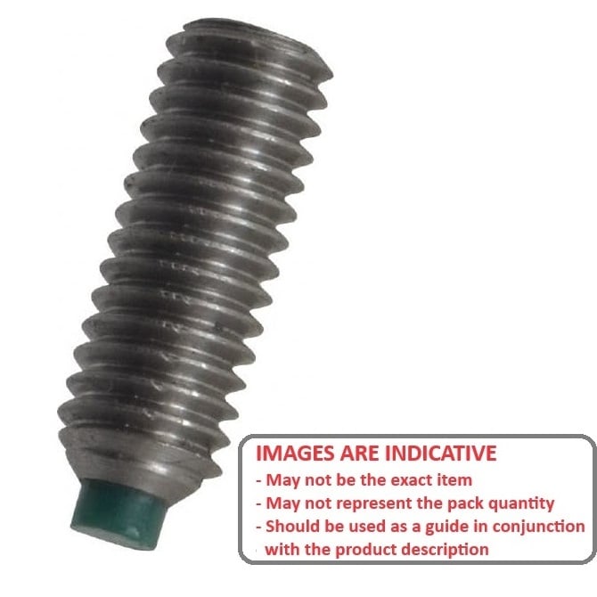 Soft Tipped Socket Set Grub Screw    M2 x 4.2 mm Stainless 303-304 - 18-8 - A2 - Nylon Tip - MBA  (Pack of 1)