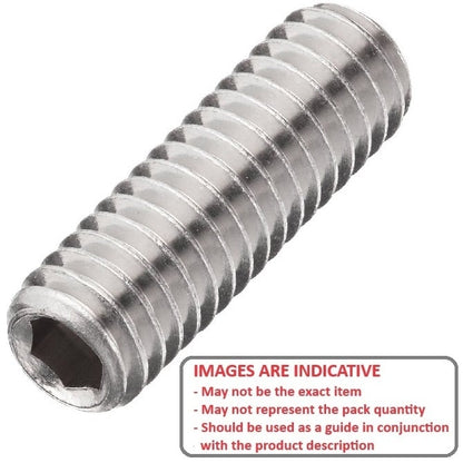 Socket Set Grub Screw 7/16-14 UNC x 15.9 mm Hardened Carbon Steel - Cup Point DIN916 - MBA  (Pack of 50)