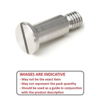 Screw    2.381 x 3.3 x 2-56 UNC 303 Stainless Steel - Shoulder Slotted Shallow Head - MBA  (Pack of 50)