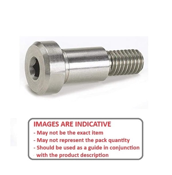 Screw    3.175 x 6.35 mm x 4-40 UNC 303 Stainless Steel - Shoulder Socket Head - MBA  (Pack of 50)