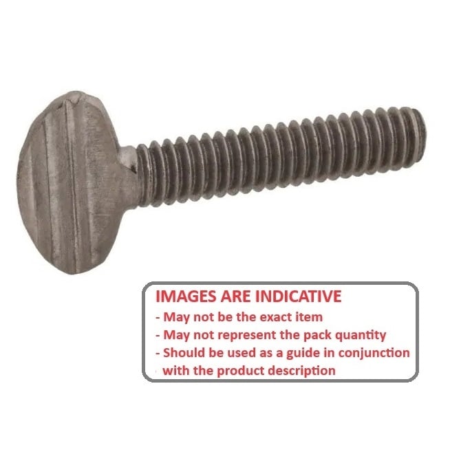 Thumb Screw    M6 x 16 mm Steel - Flat Key Head - MBA  (Pack of 50)