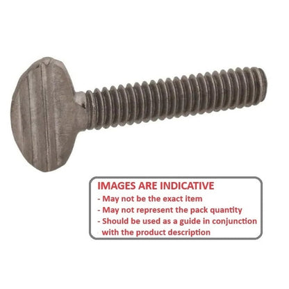 Thumb Screw 1/4-20 UNC x 25.4 mm Malleable Iron - Flat Key Head - MBA  (Pack of 1)