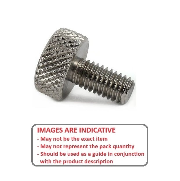 Thumb Screw 1/4-20 UNC x 12.70 mm Stainless Steel - Knurled - MBA  (Pack of 1)