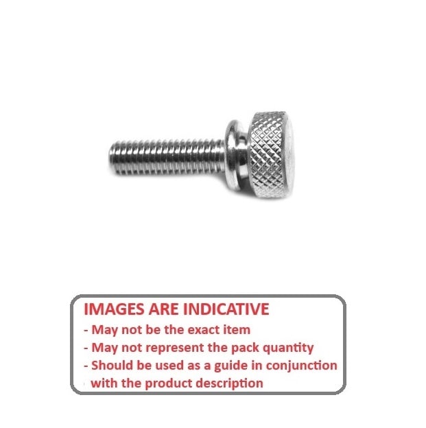 Thumb Screw 1/4-20 UNC x 19.05 mm Aluminium - Knurled Washer Face - MBA  (Pack of 1)