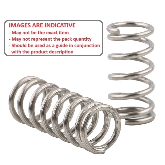Compression Spring   30 x 41 x 5 mm  -  302 Stainless Steel - MBA  (Pack of 50)