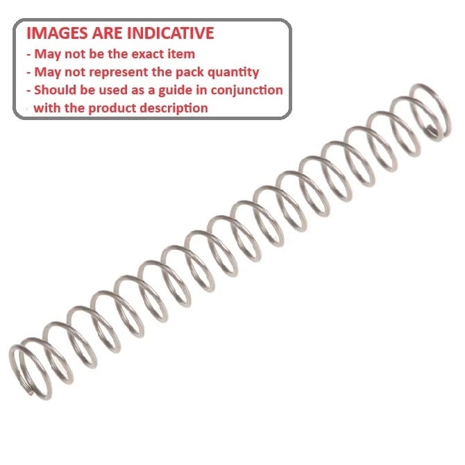 Compression Spring    2.38 x 254 x 0.36 mm  -  302 Stainless Steel - MBA  (Pack of 5)