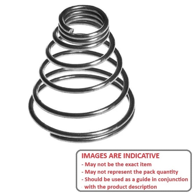 Compression Spring   12.3 x 12.7 x 7.5 mm  - Conical Spring Steel Music Wire - MBA  (Pack of 1)